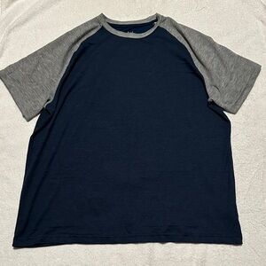 [g] George Men’s Short Sleeve Navy and Gray Raglan T-Shirt Size XL